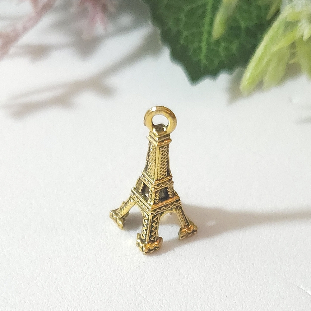 Gold Plated Effile Tower Charm or Pendant Jewelry Making